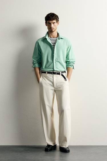 WASHED REGULAR FIT SHIRT - washed green by Zara - Image 0