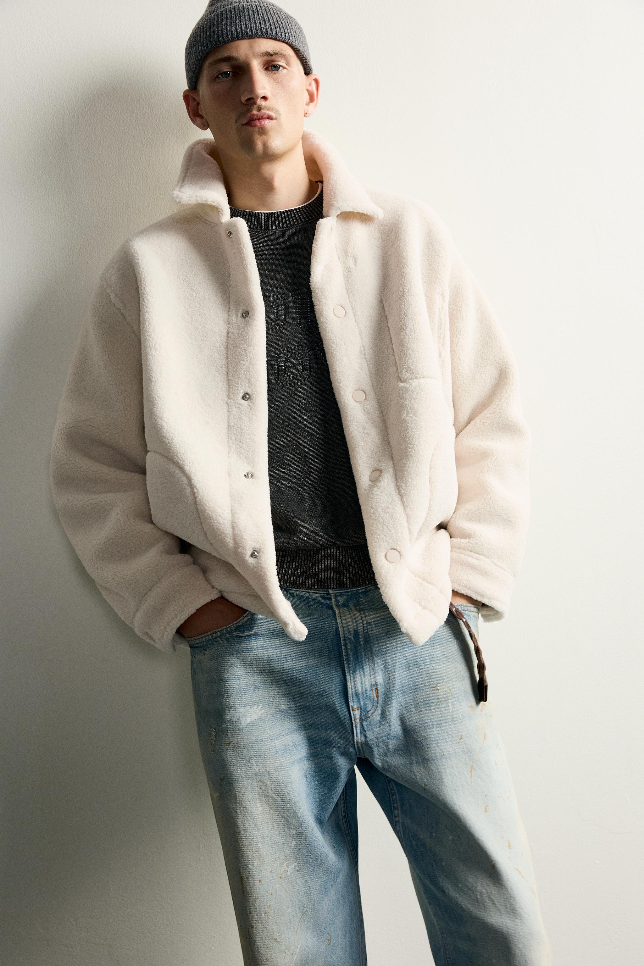 FAUX SHEARLING POCKET OVERSHIRT
