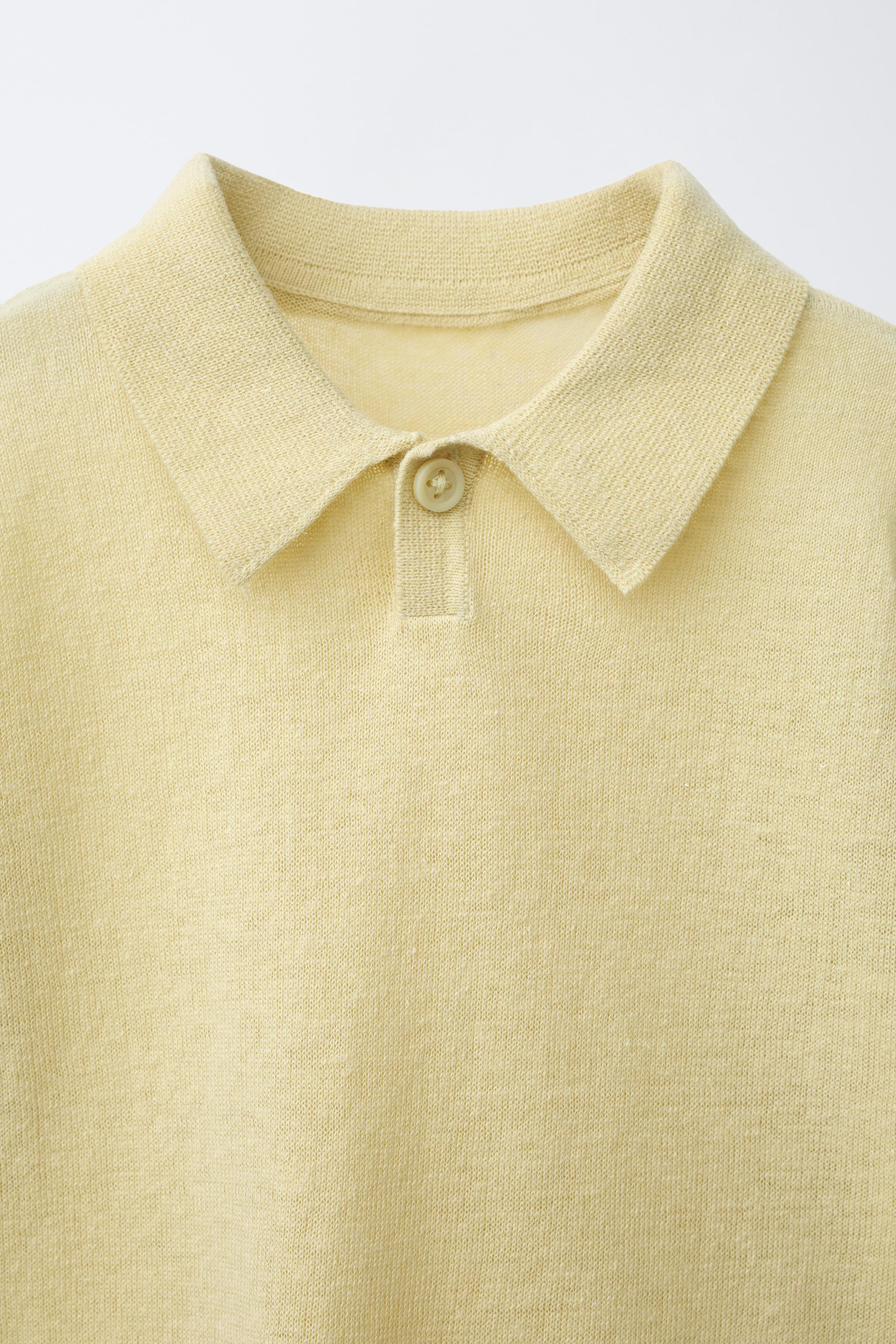 POLO EN MAILLE DE COTON ET LIN