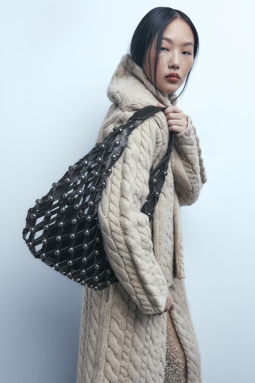 Zara black studded bag Clearance