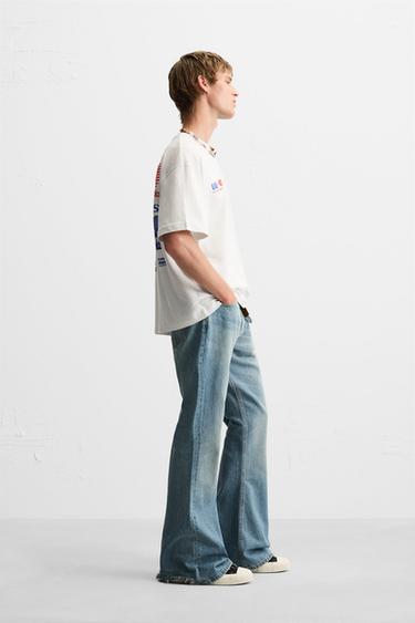 COMBINED PRINT T-SHIRT - Oyster-white by Zara - Image 3