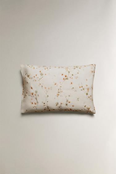 FLORAL PRINT PILLOWCASE - Oyster-white by Zara - Image 3
