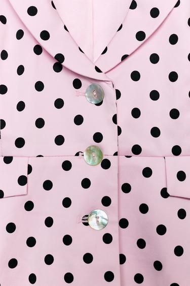 SHORT POLKA DOT JACKET - Light pink by Zara - Image 7