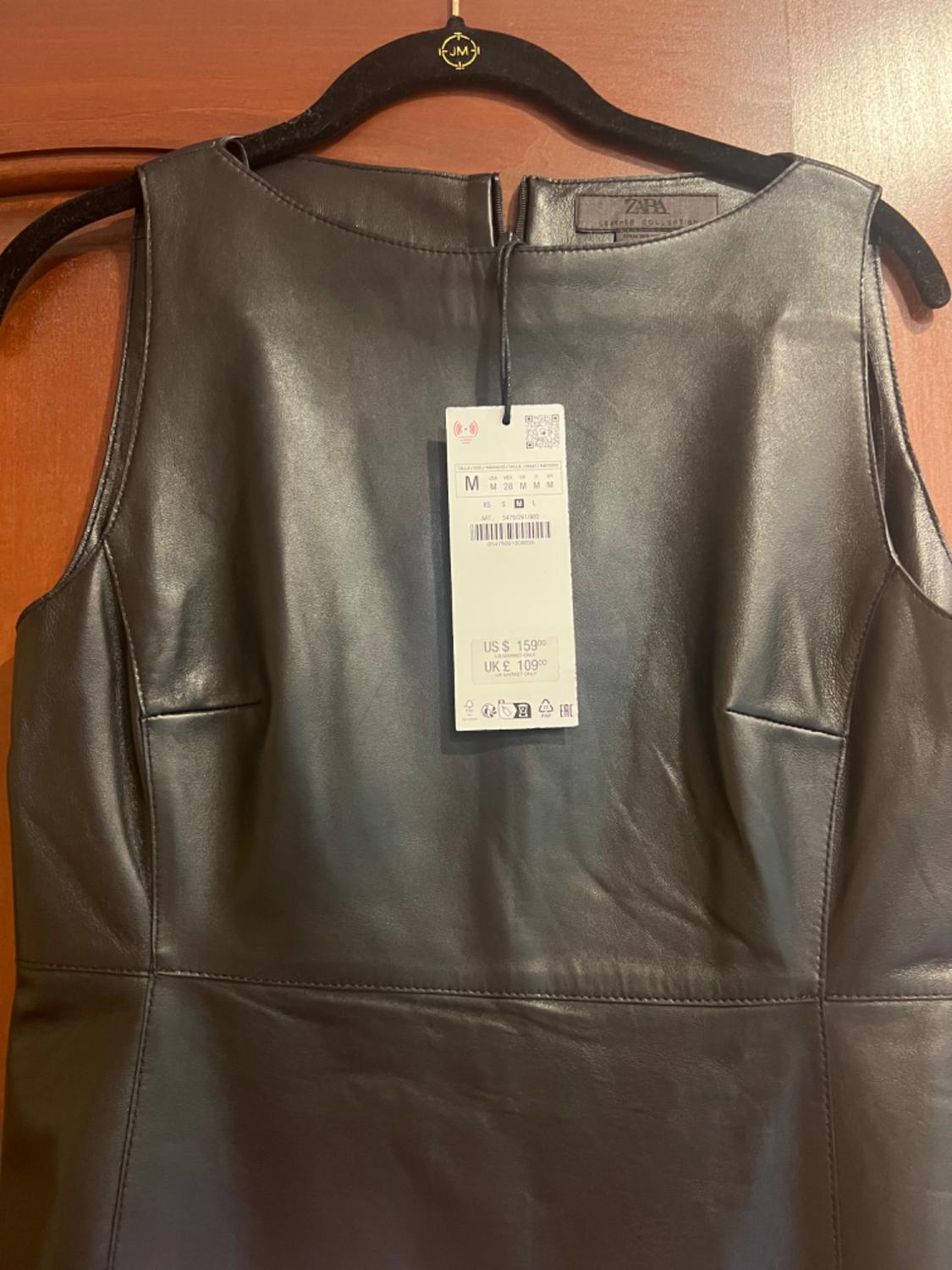 100% LEATHER SHORT DRESS ZW COLLECTION - Image 5