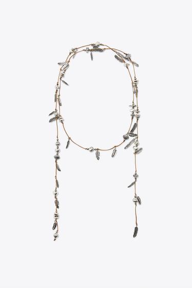 MULTI-POSITION CHARM CORD - Silver by Zara