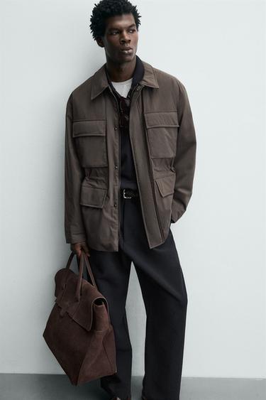 WATER-REPELLENT PADDED TECHNICAL 3/4 LENGTH COAT - Brown by Zara - Image 6