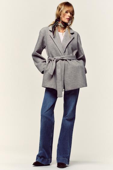 Zara SOFT BELTED BLAZER - Sand / Marl