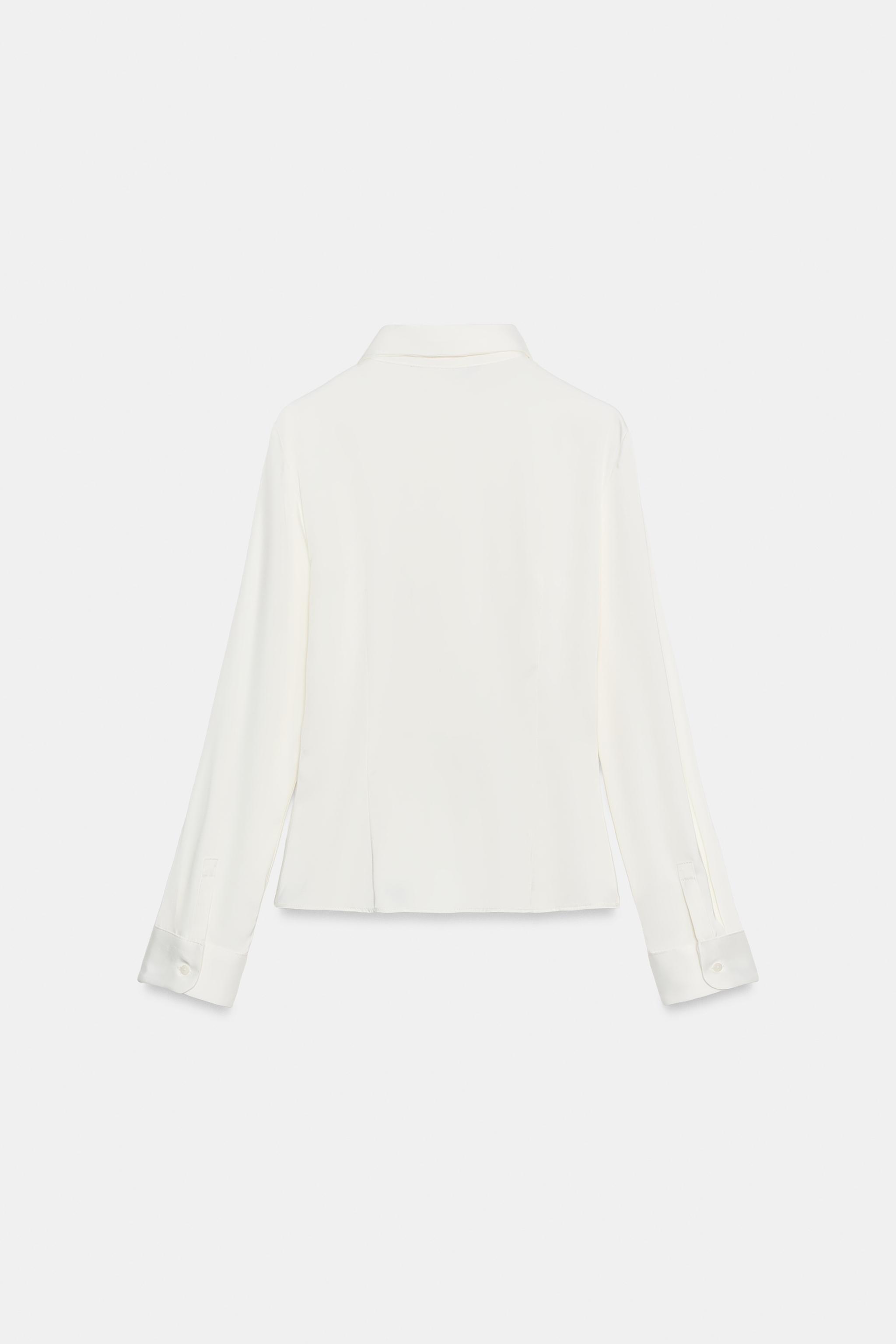 Zara FITTED SATIN SHIRT — фото 8