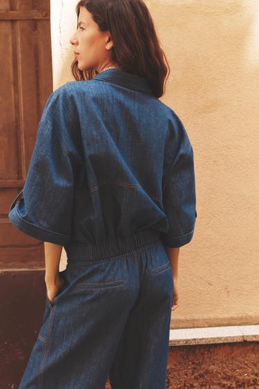 LINEN BLEND JOGGER TROUSERS - Indigo by Zara - Image 2