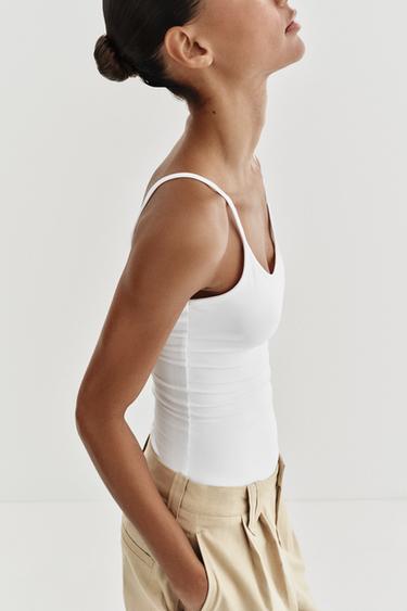 FINE STRAP POLYAMIDE T-SHIRT - White by Zara - Image 2