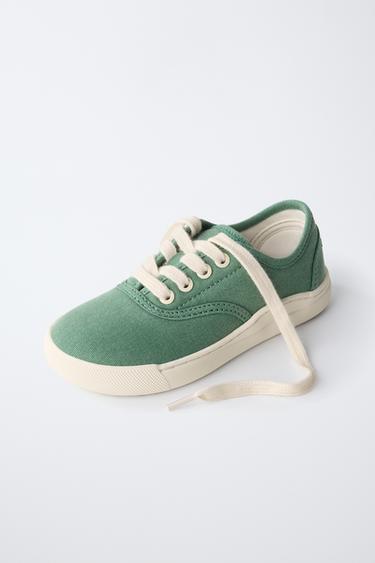COTTON SNEAKERS - Green by Zara - Image 2