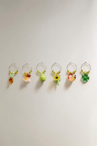 PACK OF EASTER GLASS CHARMS (PACK OF 6) - Green by Zara