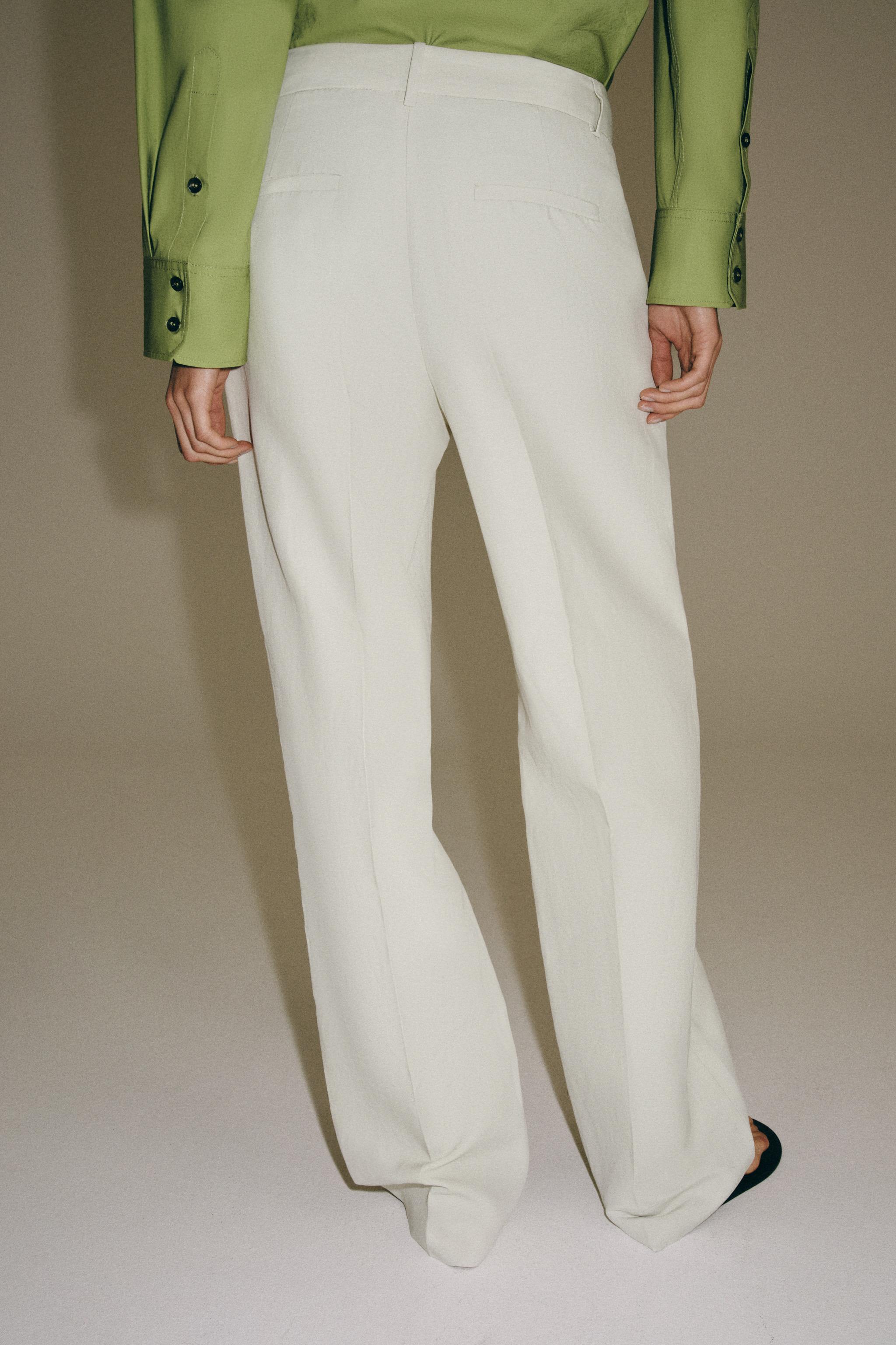 Женские брюки Zara ZW COLLECTION LINEN BLEND PANTS — фото 3