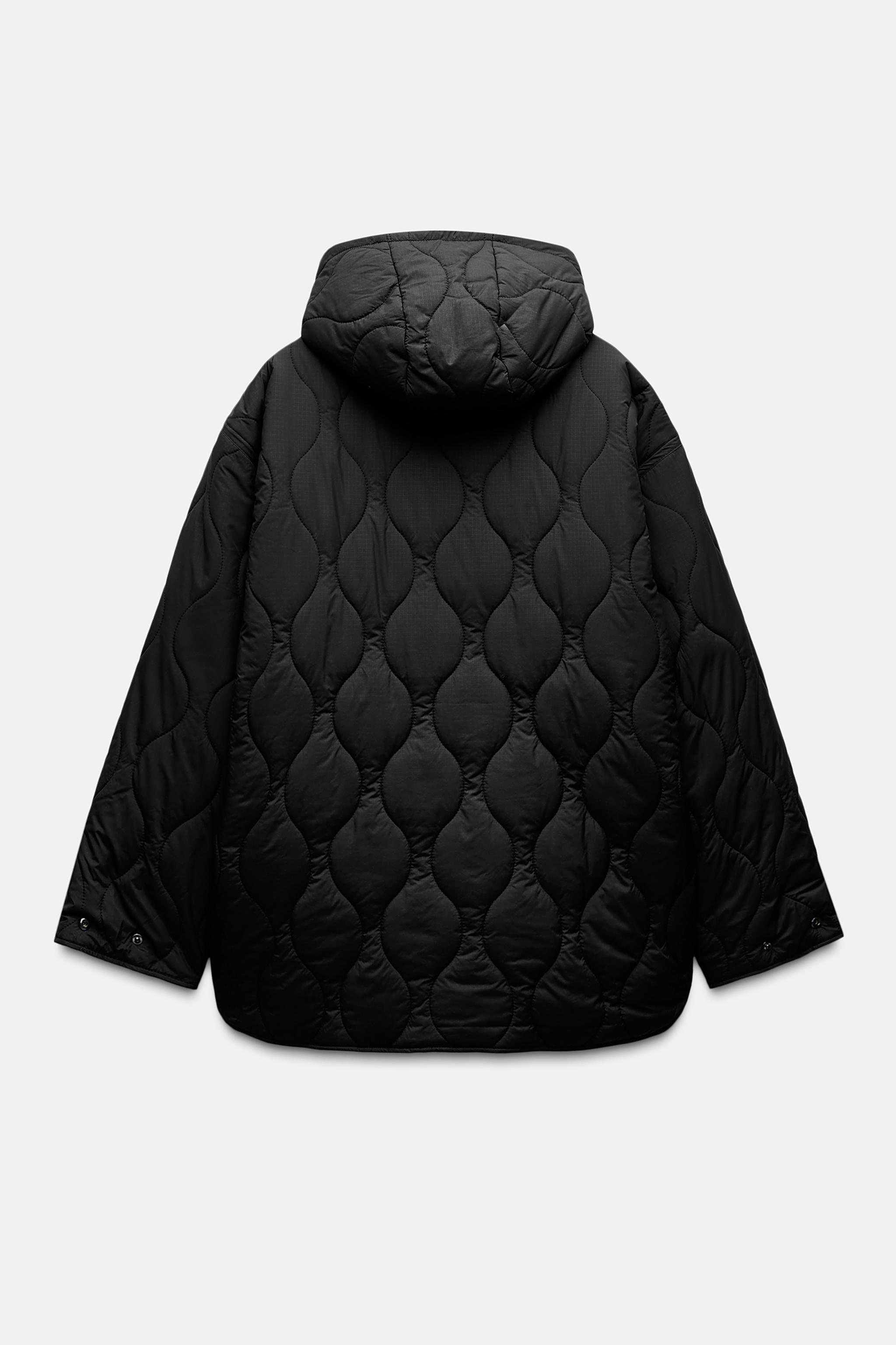 BLOUSON MATELASSE DEPERLANT Noir ZARA France