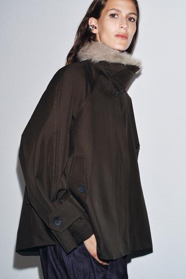 PARKA WATER REPELLENT ZW COLLECTION - Chocolat de Zara - Image 1