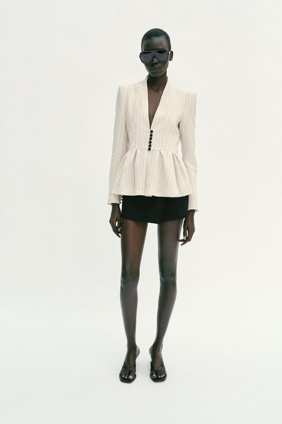 BLAZER RAYAS PEPLUM Crudo Marr n ZARA Espa a blazer-rayas-peplum-crudo-marr-n-zara-espa-a