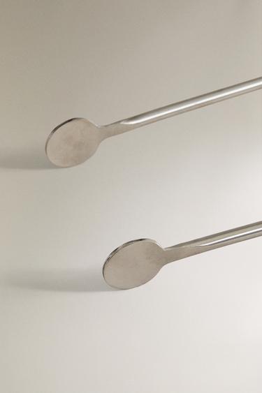 STEEL FIREPLACE TONGS - Silver by Zara - Image 3
