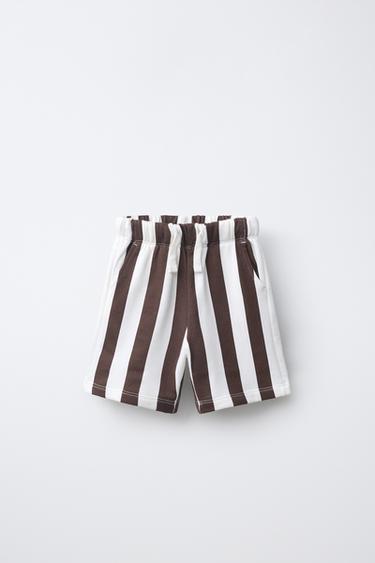 BERMUDA ESTAMPADO RAYAS - marron/blanco de Zara - Imagen 0