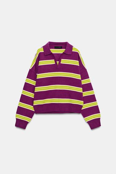 SUÉTER DE TRICÔ LISTRADO - Multicolor da Zara - Imagem 0