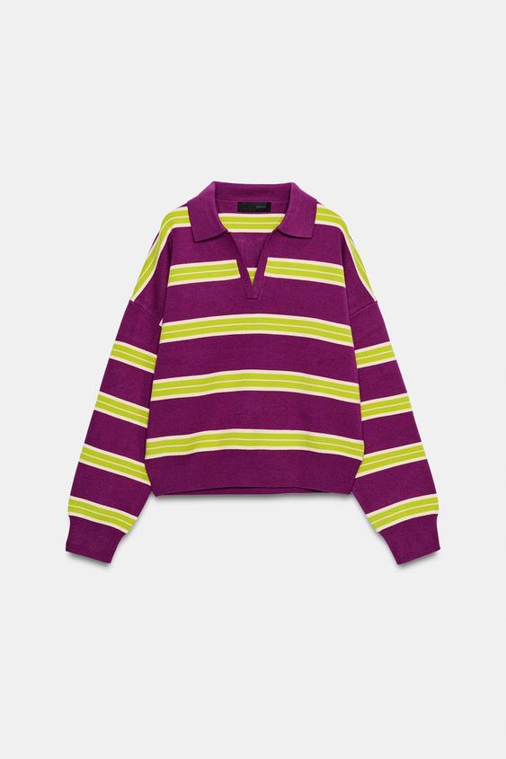SUÉTER DE TRICÔ LISTRADO - Multicolor da Zara - Imagem 0