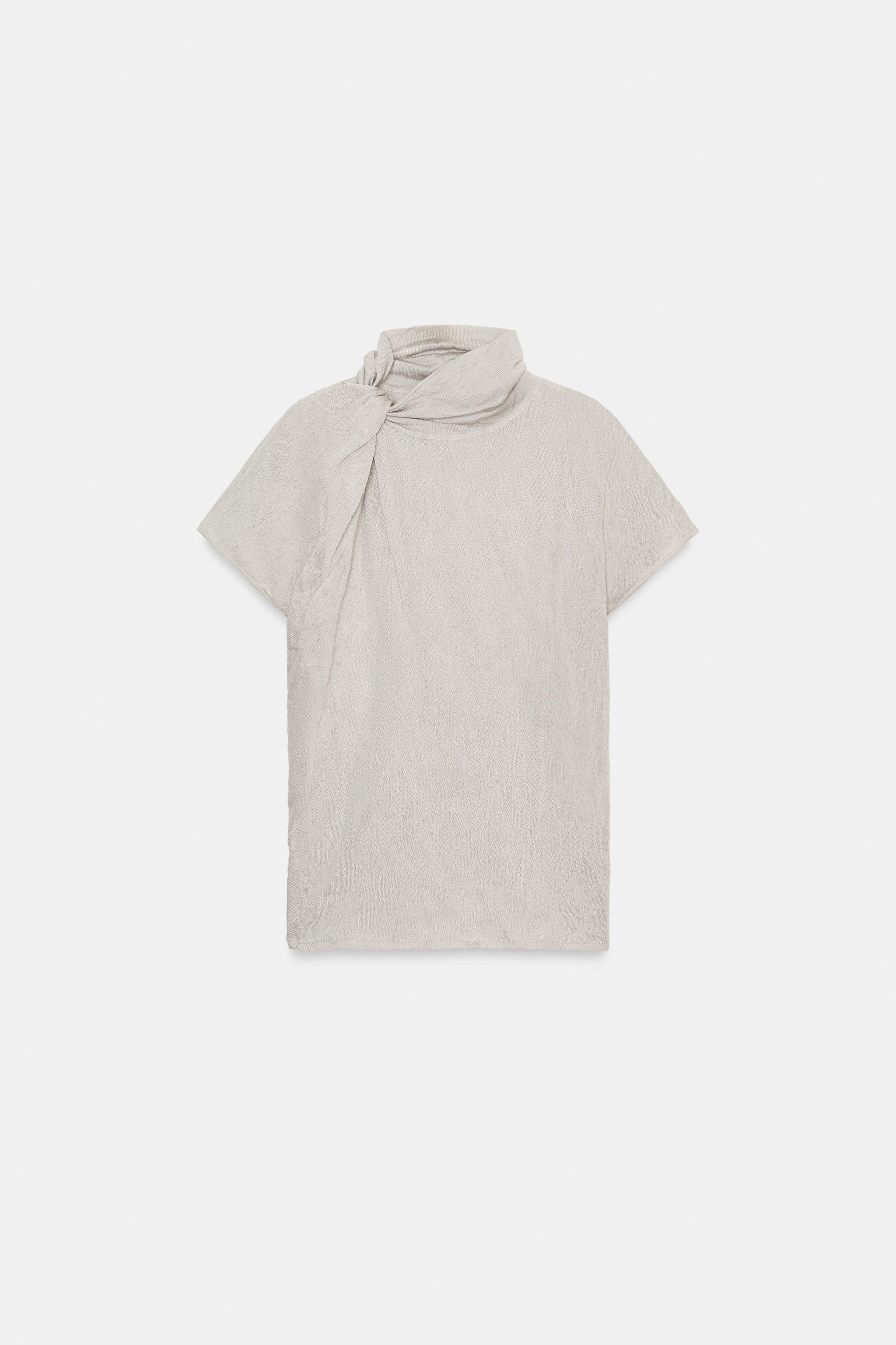 TOP NŒUD EN MAILLE EFFET FROISSÉ