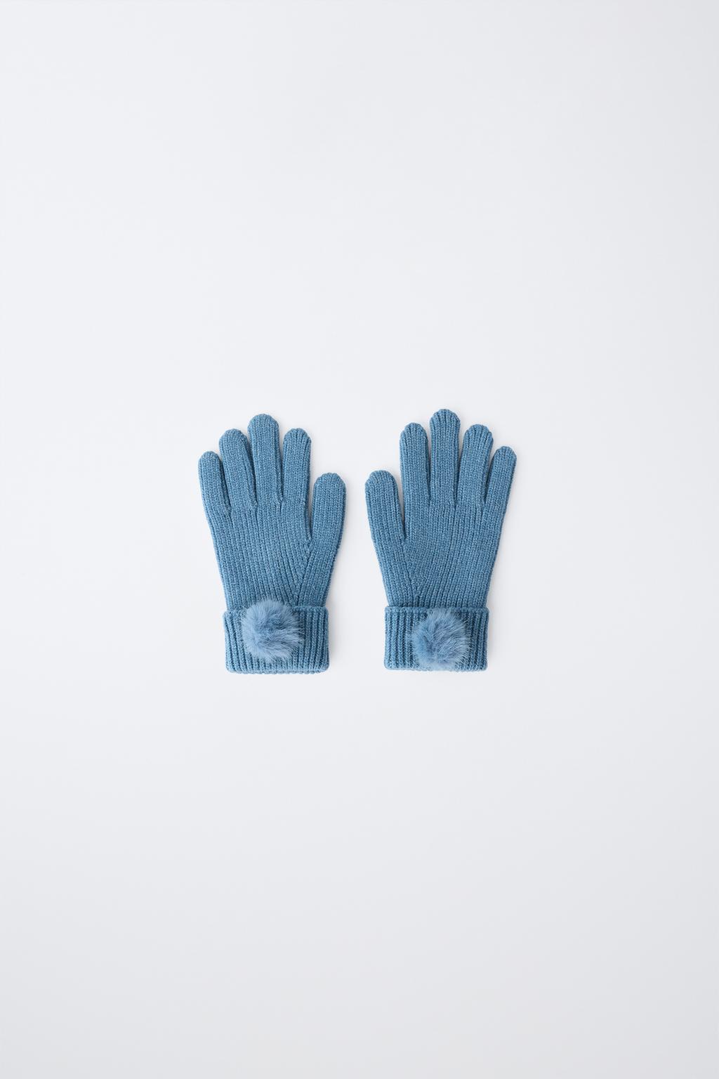 POMPOM KNIT GLOVES