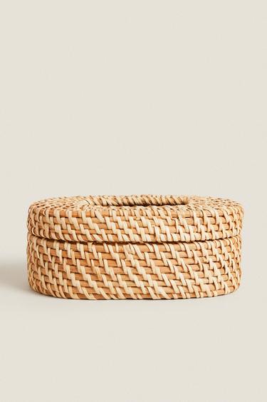 RATTAN BABY WIPE HOLDER - Light beige by Zara - Image 0