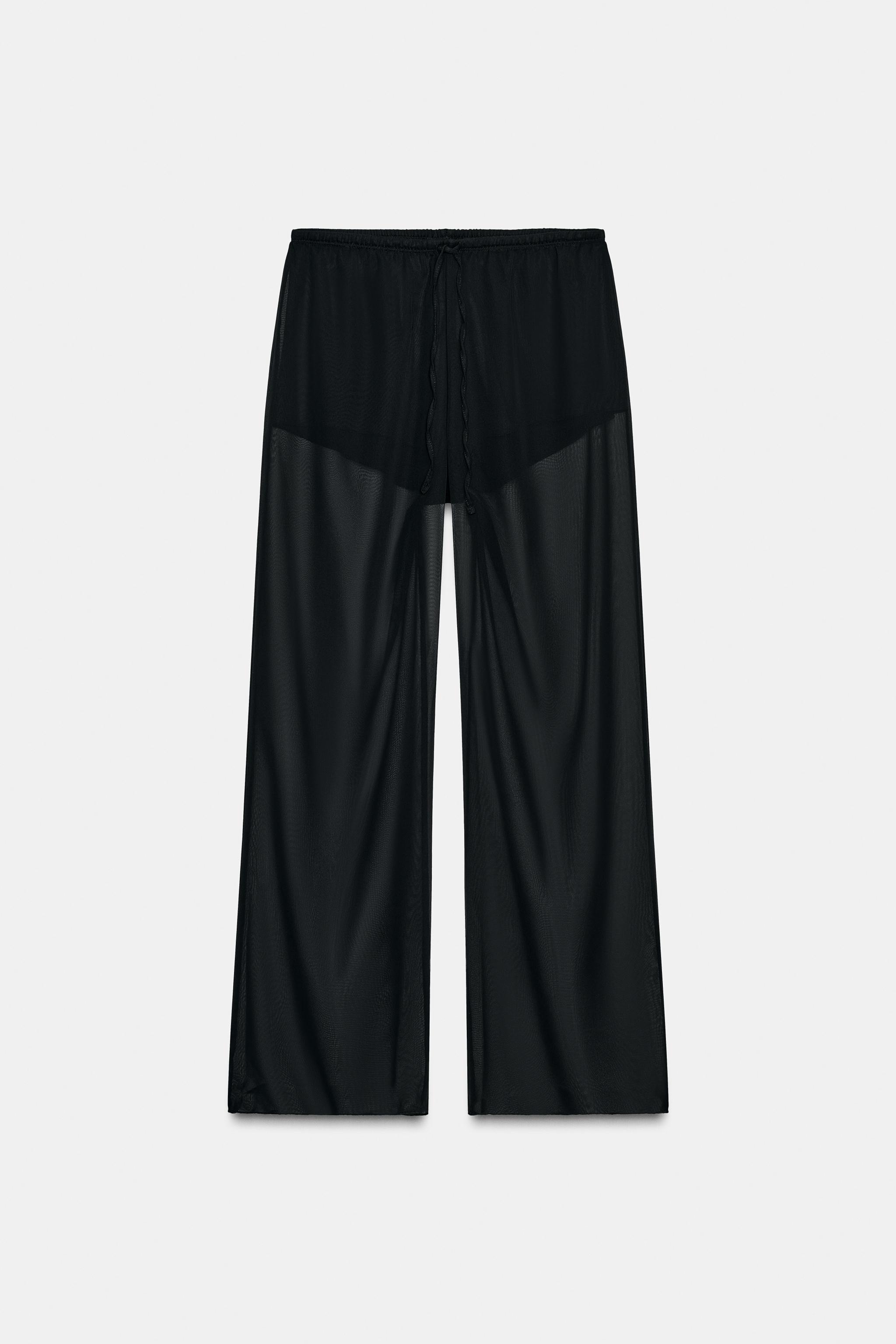 SEMI-SHEER FLOWY PANTS