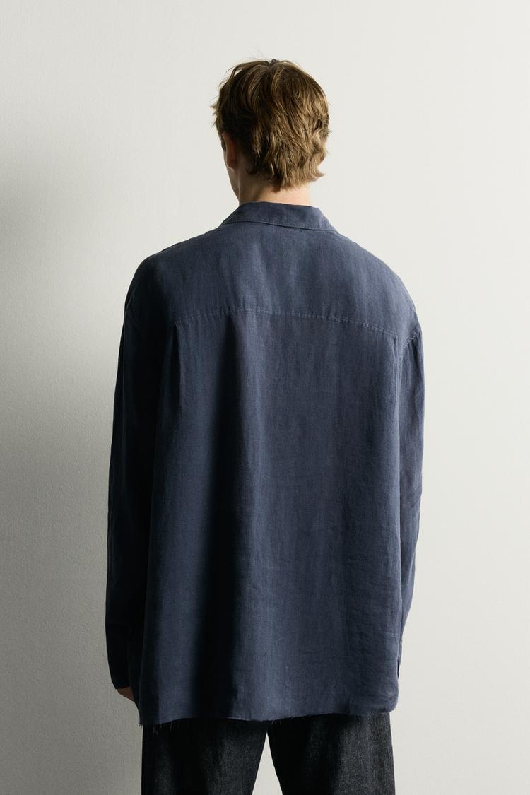 Camisa de lino 100% ligera de corte relajado 3