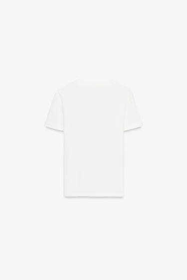 SLOGAN RIPPED COTTON T-SHIRT - White by Zara - Image 5