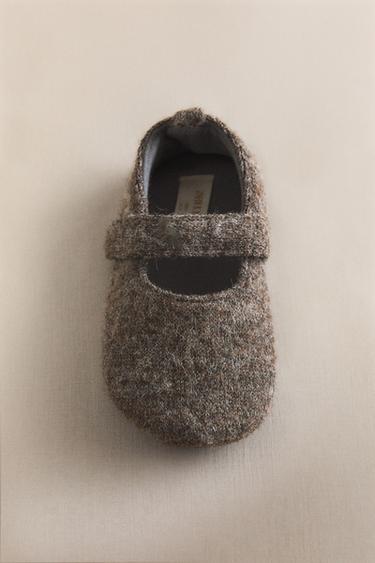 KIDS' WOOL-EFFECT BALLERINAS - Grey by Zara - Image 5