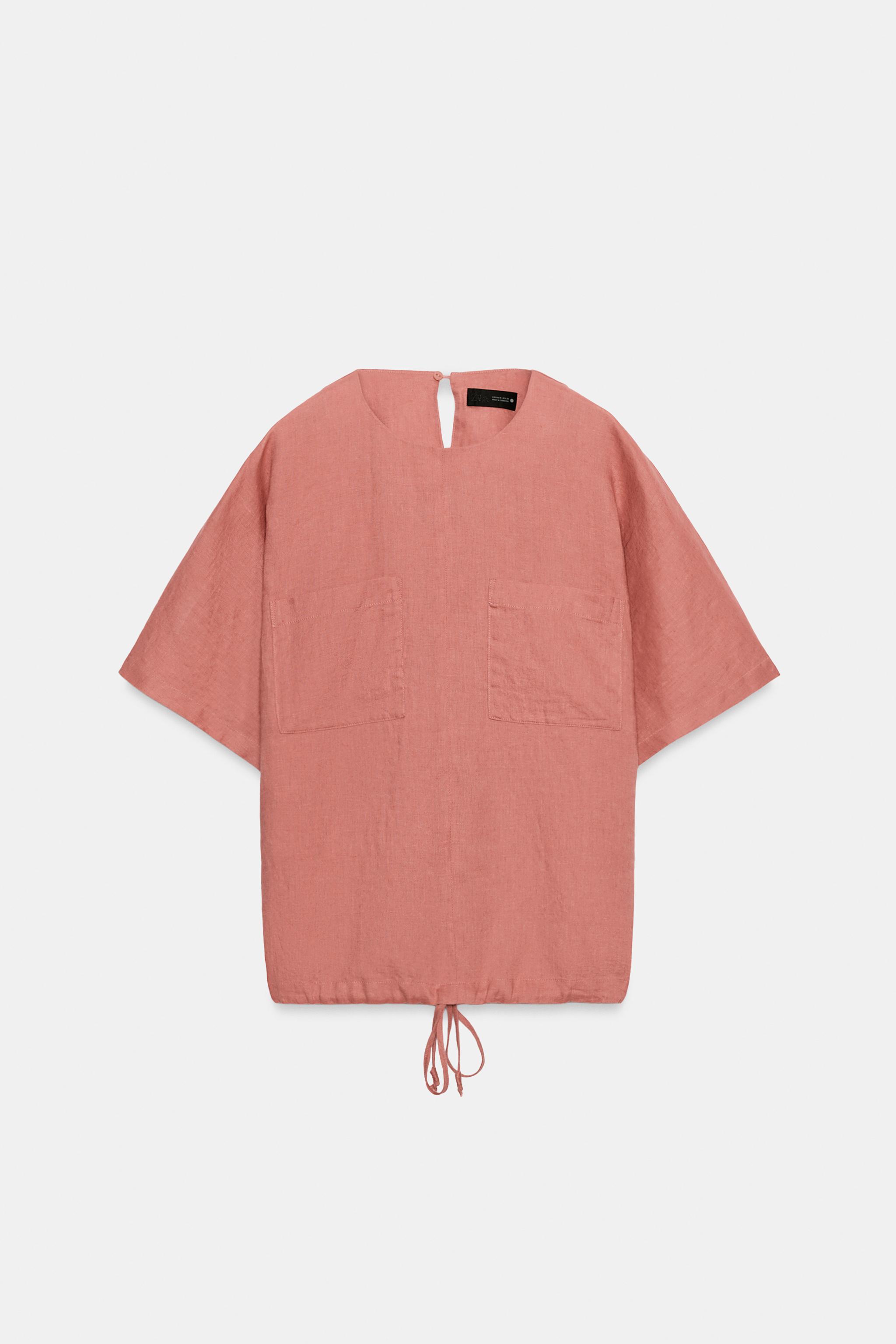 100% LINEN LACED TOP ZW COLLECTION - White | ZARA United States