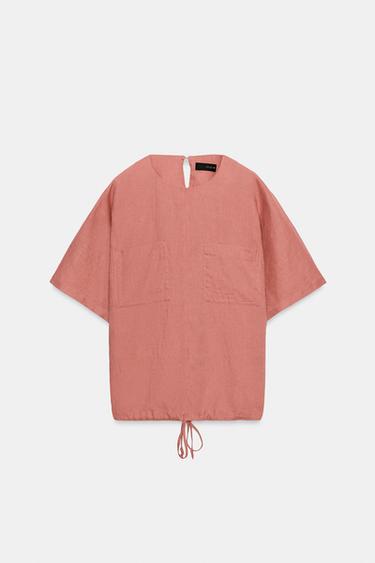 TOP LINO 100% CORDONES ZW COLLECTION - Coral de Zara