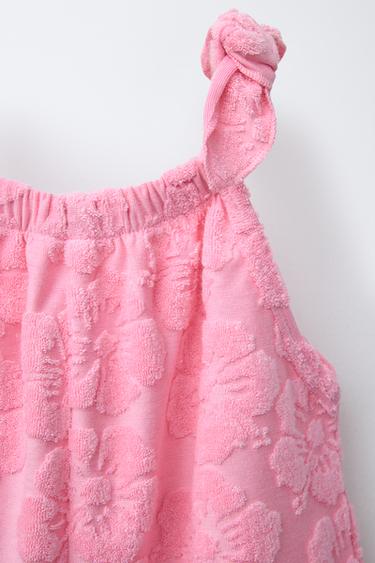 COMBI-SHORT EFFET SERVIETTE FLEURS - Rose moyen de Zara - Image 2