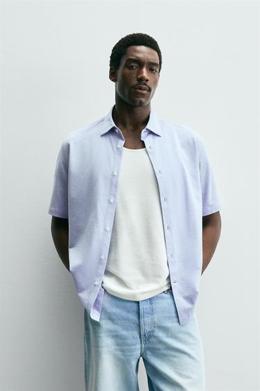 CAMISA SOFT REGULAR FIT - Azul claro de Zara