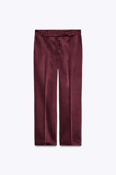 HOSE AUS SCHWEREM SATIN ZW COLLECTION - Burgundrot von Zara - Bild 0