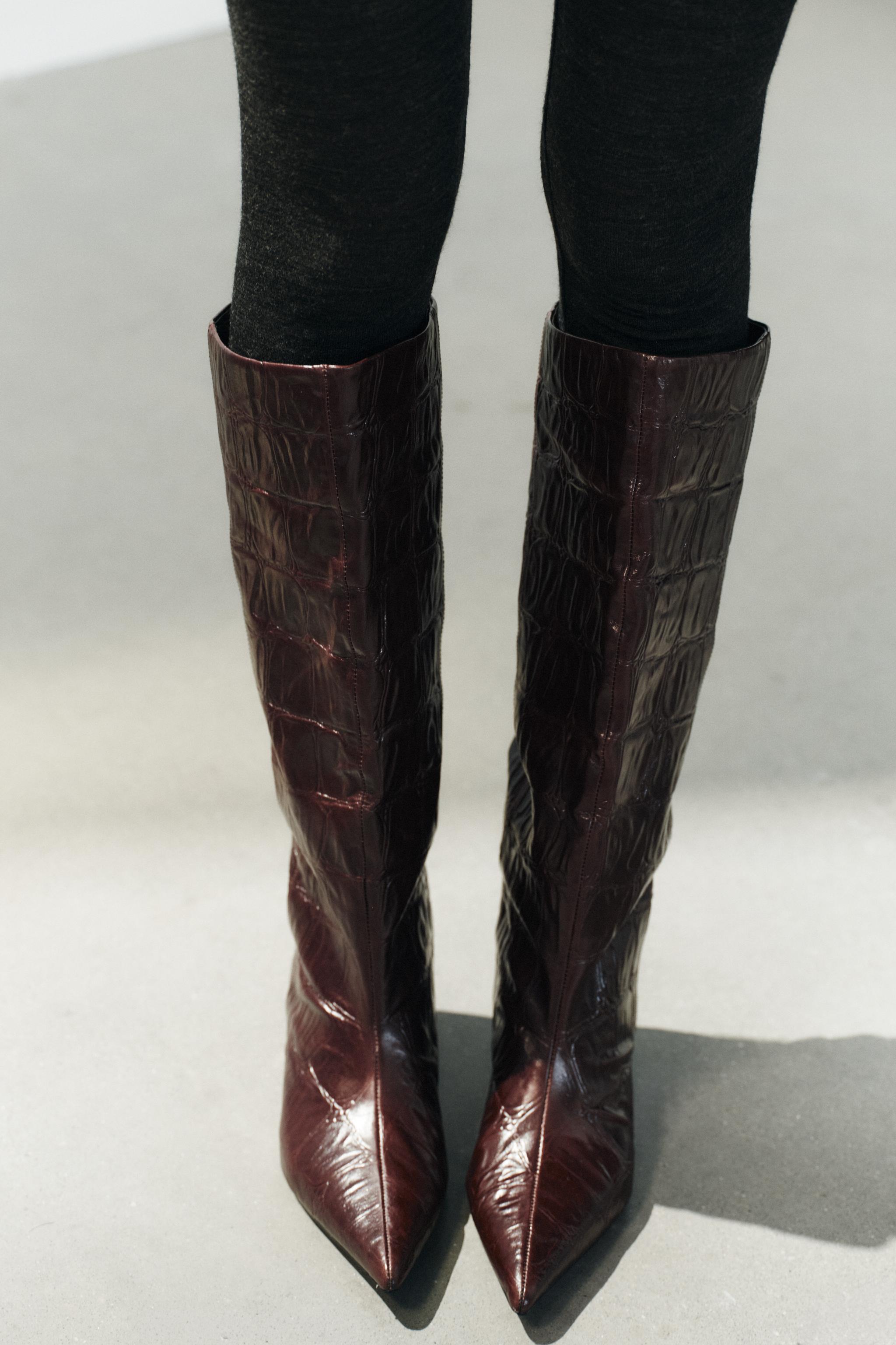 PRINTED LEATHER BOOTS