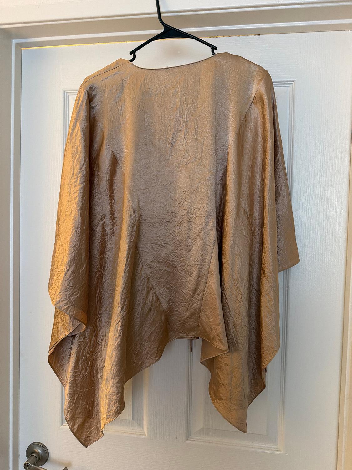 ZW COLLECTION SATIN EFFECT CAPE SHIRT - Image 4