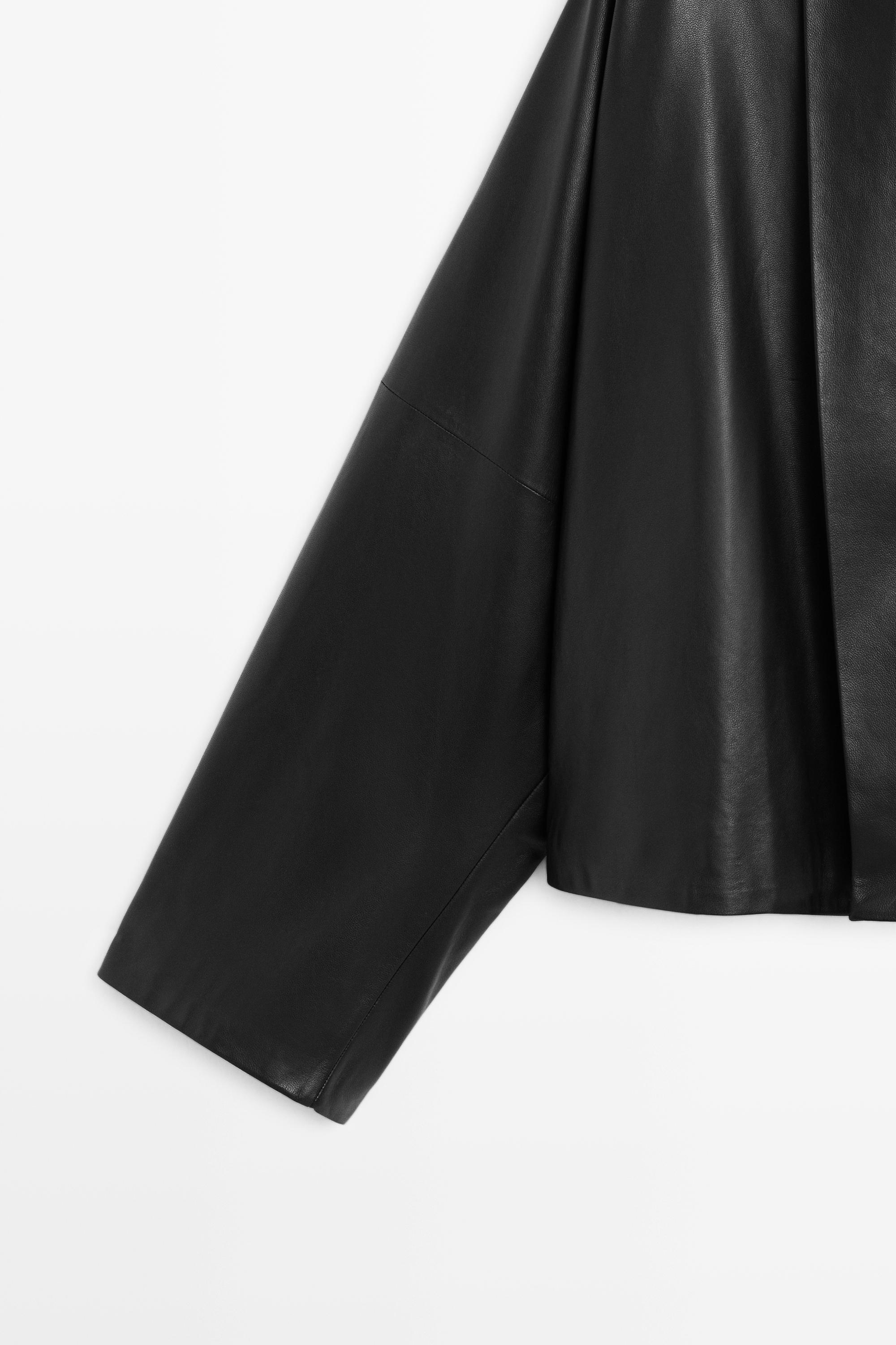 Kimono en cuir nappa à revers