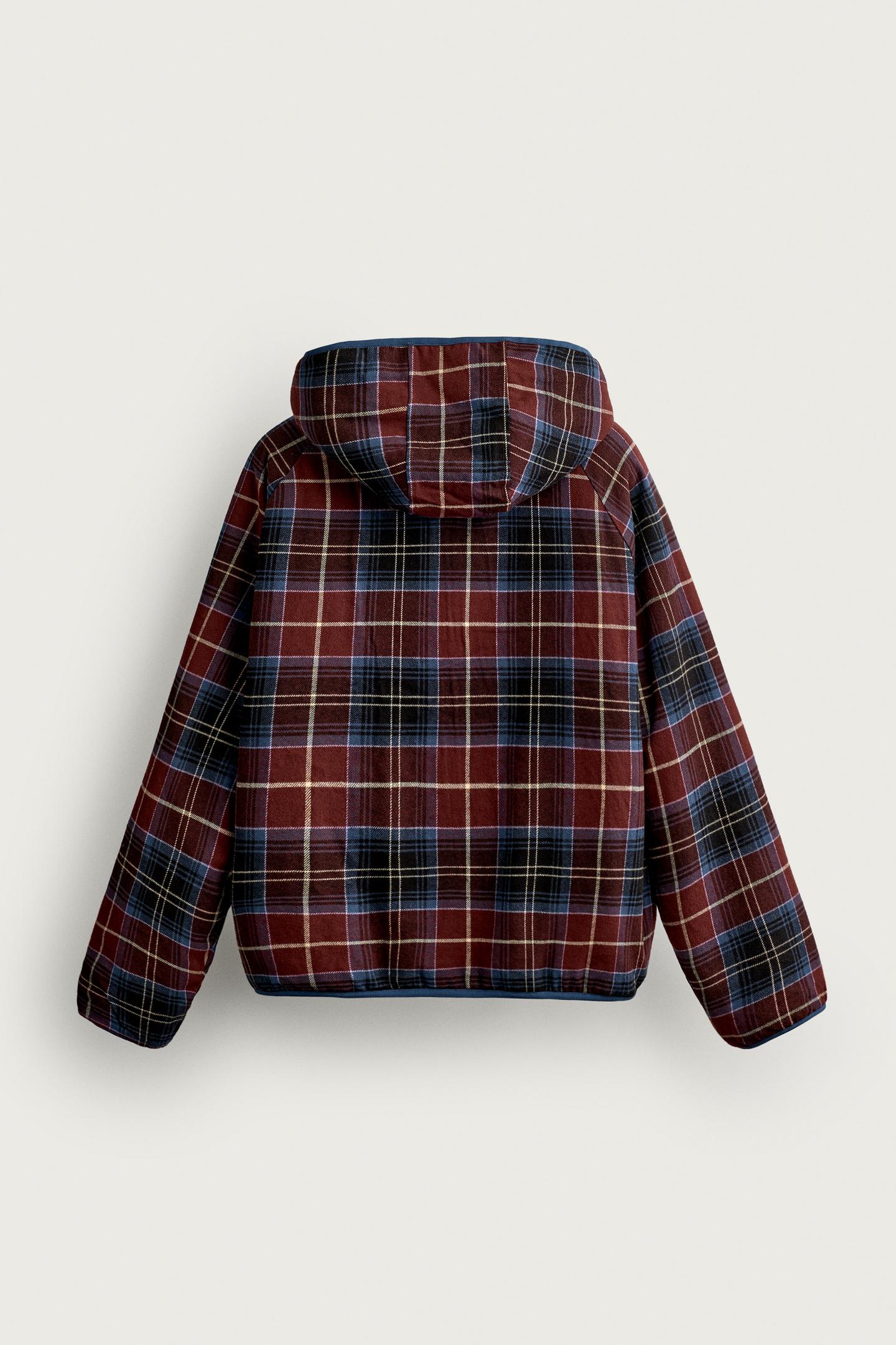 Мужская куртка Zara Reversible Check Shearling, цвет: Синий — фото 11