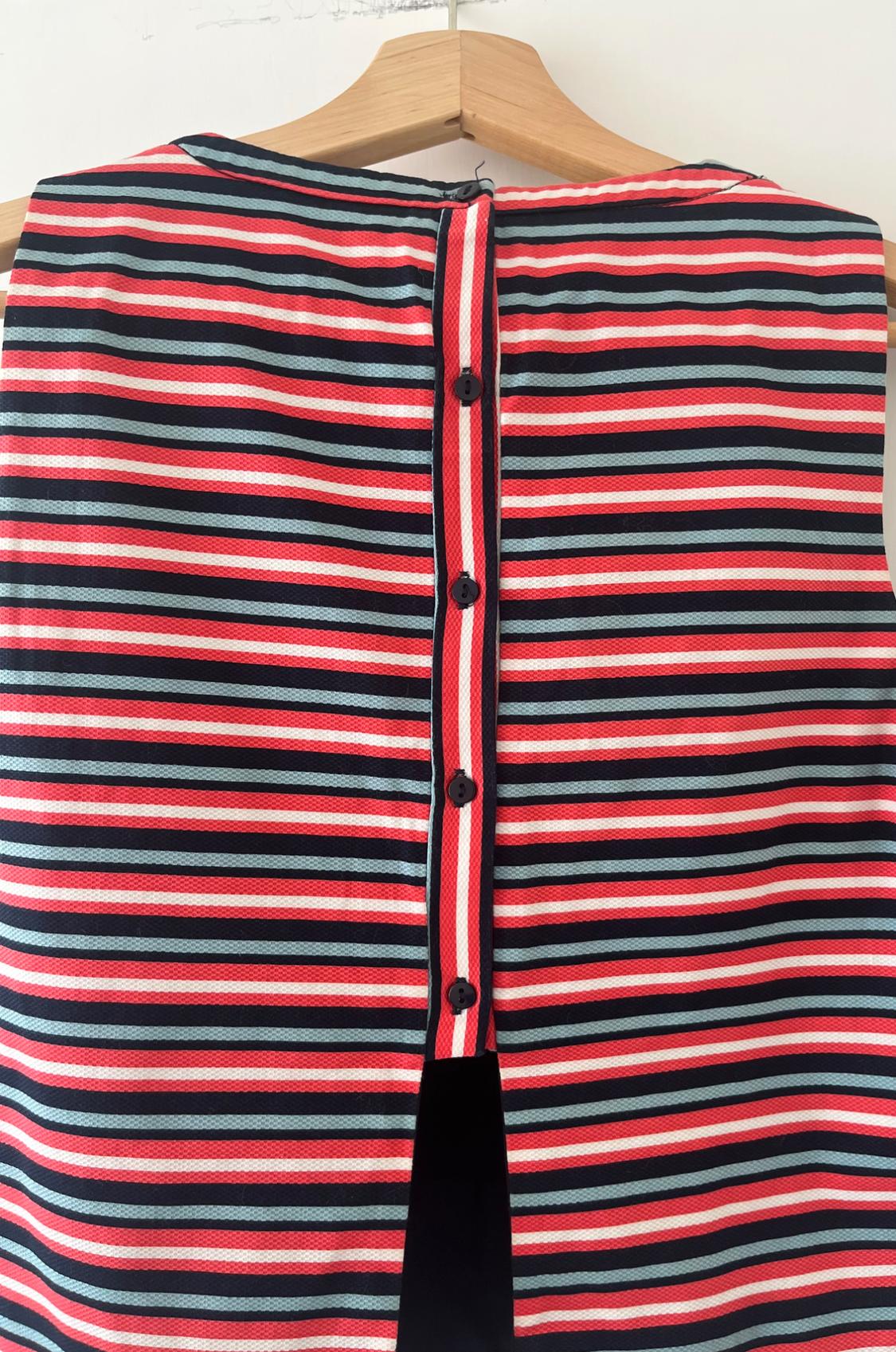 RED AND MULTICOLOURED STRIPE SHELL TOP. - Image 3