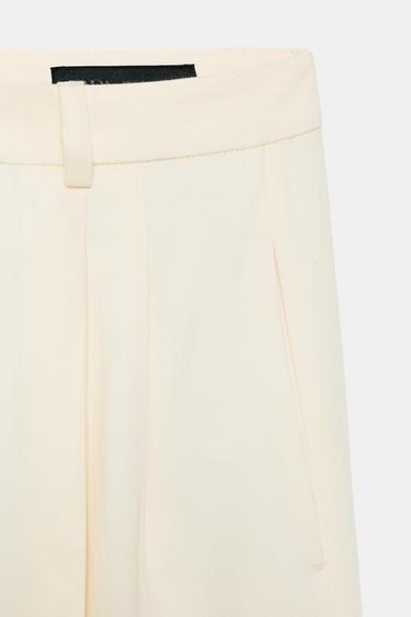 ZW COLLECTION PLEATED WIDE-LEG TROUSERS - Ecru by Zara - Image 7
