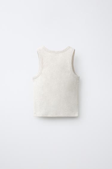 TOP CÔTELÉ CHINÉ - Sable / Chiné de Zara - Image 1