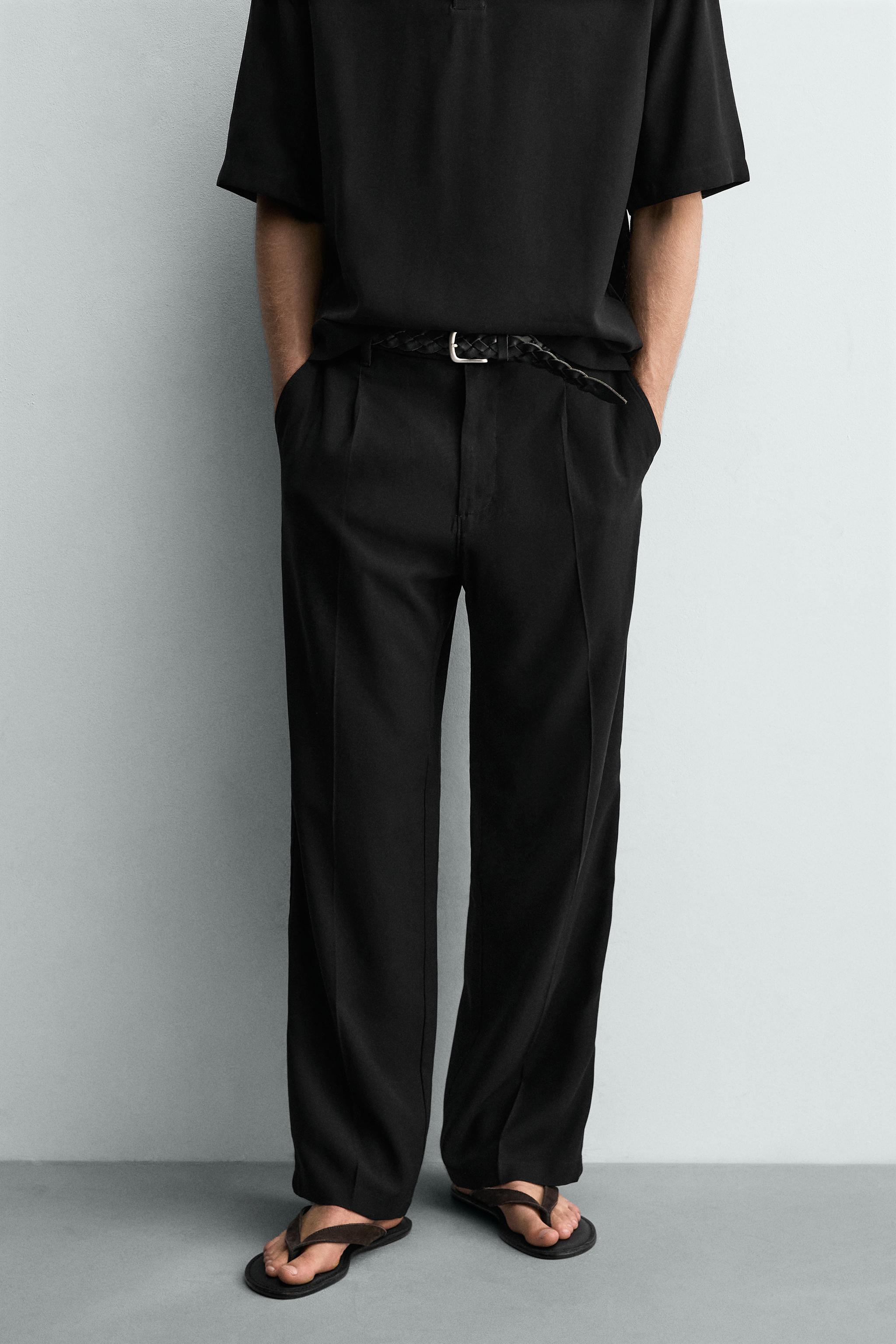 Zara PİLELİ RELAXED FIT DÖKÜMLÜ PANTOLON görsel 2