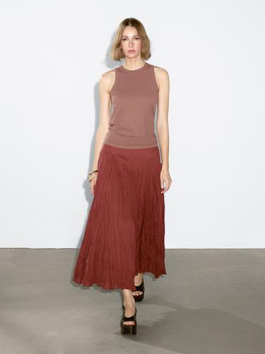 Zara 100% cotton halter top - Dusty pink