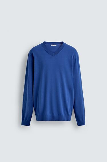 REGULAR FIT COTTON BLEND JUMPER - Bluish by Zara - Image 0