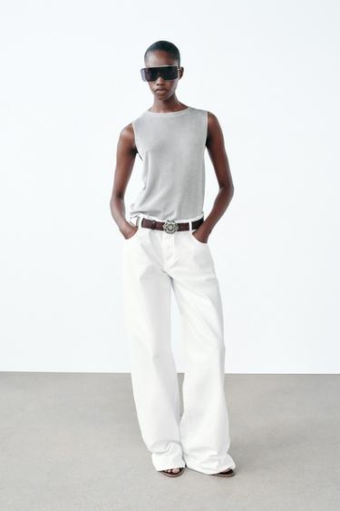 TOP EN MAILLE UNIE FIL MÉTALLISÉ - Argent de Zara - Image 0