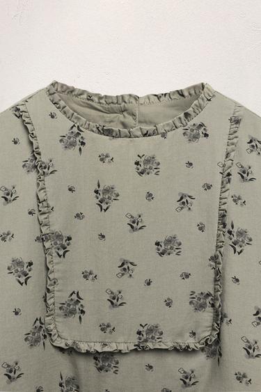 Col rond Imprimé floral Manches longues Robe midi Col rond Imprimé floral Manches longues Robe midi