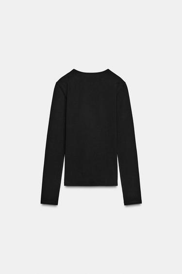 BASIC COTTON T-SHIRT - Black de Zara - Image 5