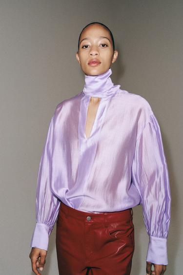 Zara SATIINSÄRK PAELTEGA ZW COLLECTION - Purpur